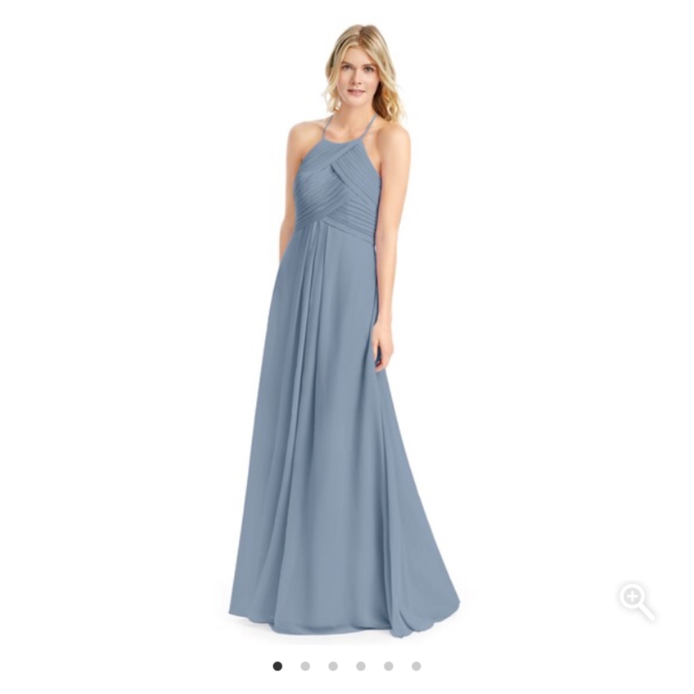Azazie Long  Bridesmaid Dress Dusty Blue